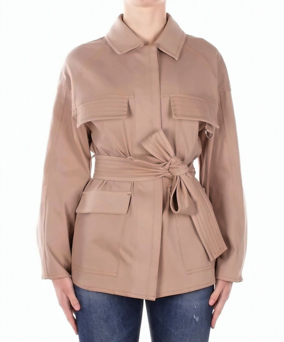 Max Mara Beige Button Closure Fabric Jacket