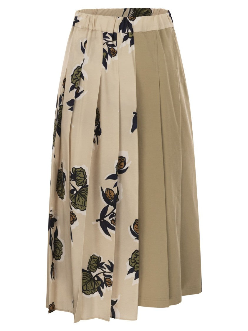 Max Mara Etra - Pleated Skirt In Patterned Twill