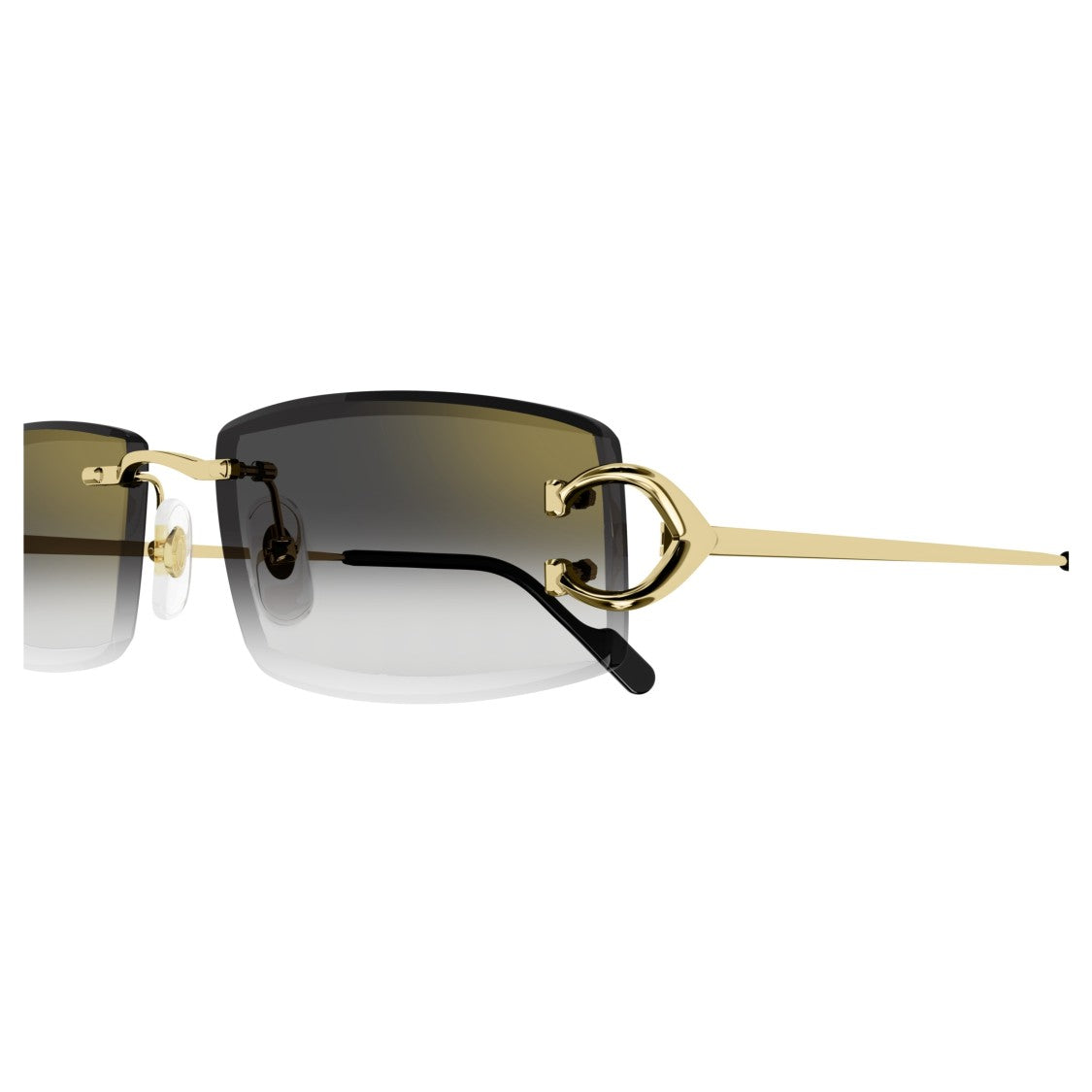 Cartier Rimless Rectangular Sunglasses With Gradient Lenses