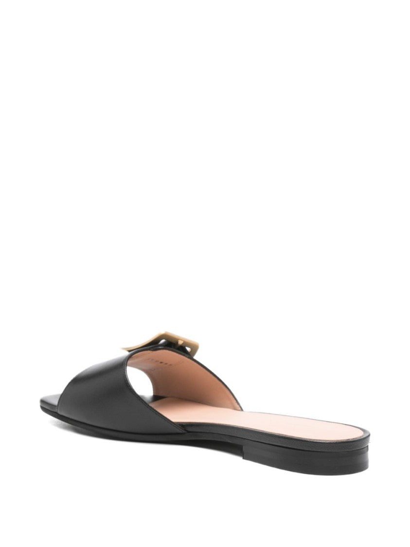 Bally Open-Toe Flat Sandals With Gold-Tone Hardware Accents