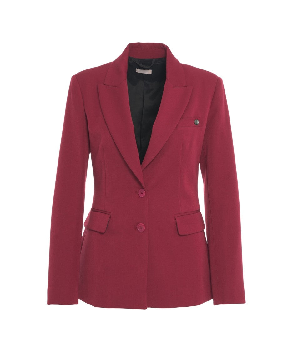 Liu Jo Single-Breasted Tailored Blazer With Notched Lapel