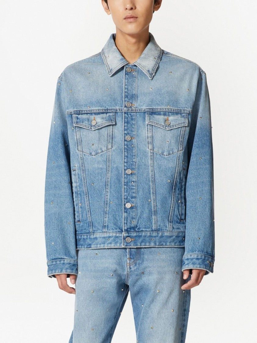 Valentino Garavani Rockstud Spike Studs Denim Jacket