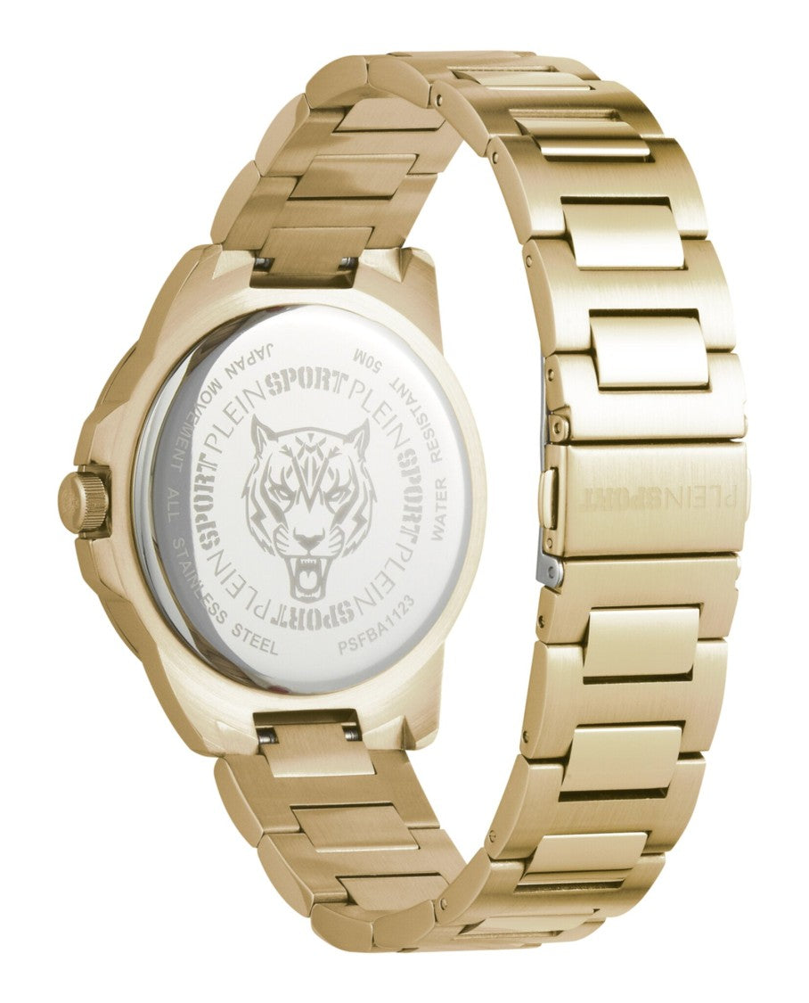 Plein Sport Touchdown Bracelet Watch With Gold Guilloche Dial