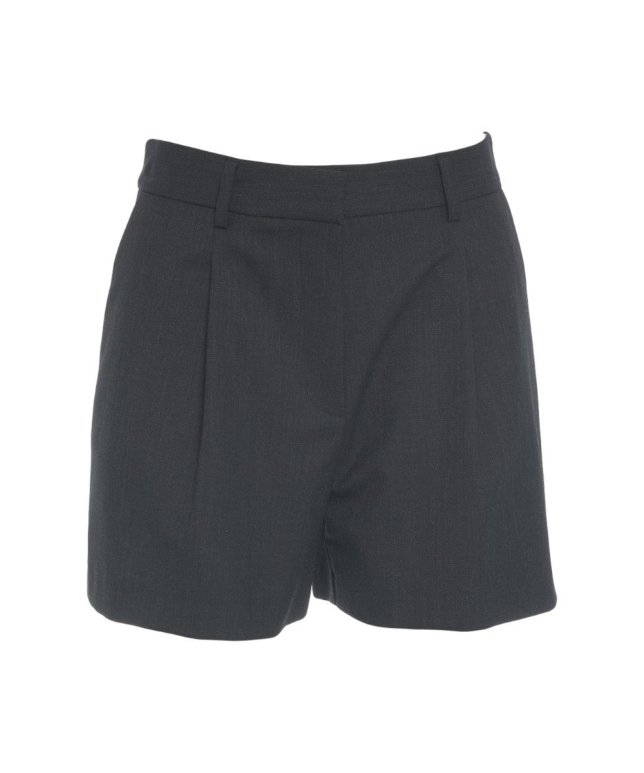 Ottod'ame Pleated Bermuda Shorts With Tailored Fit And Clean Closure