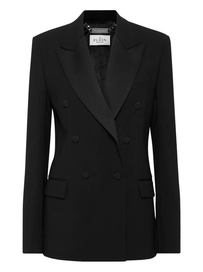 Philipp Plein Crepe And Satin Double-Breasted Blazer `Dame`