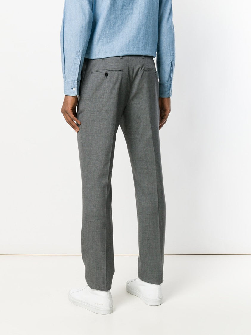 Massimo Piombo Tailored Grey Cotton Trousers