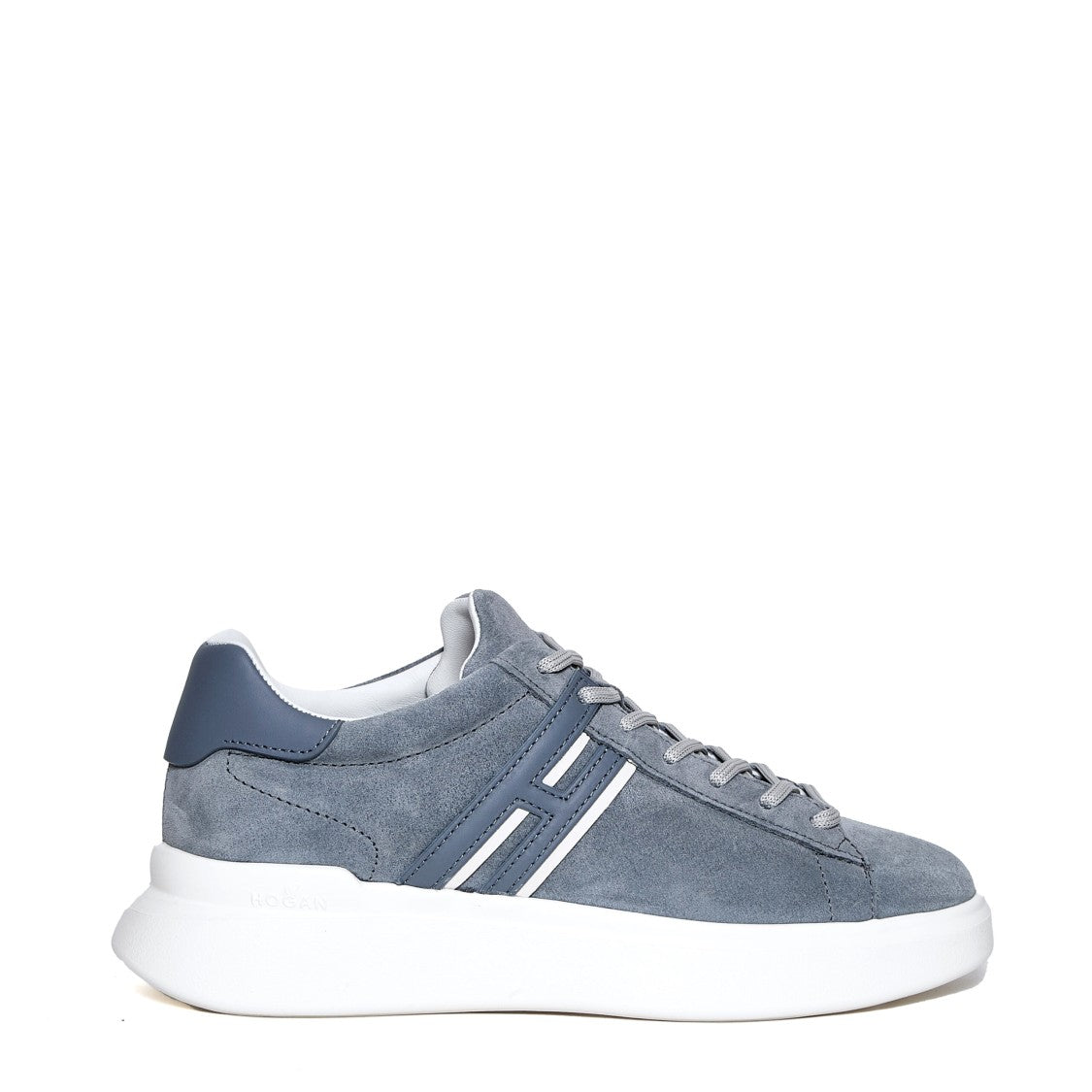 Hogan Gray Suede Rebel Sneakers With Leather Accents