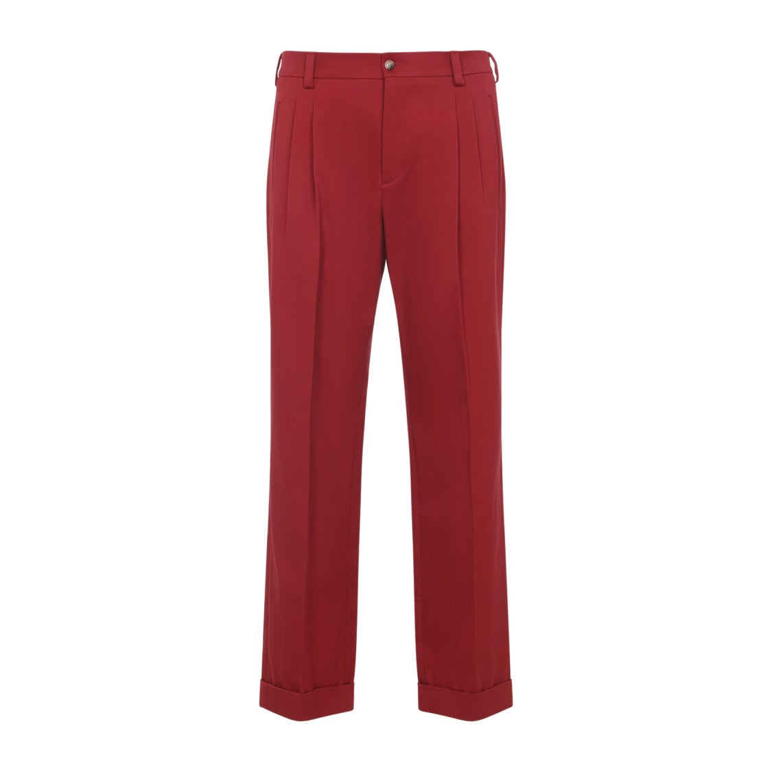 Valentino Raspberry Red Cotton Trousers