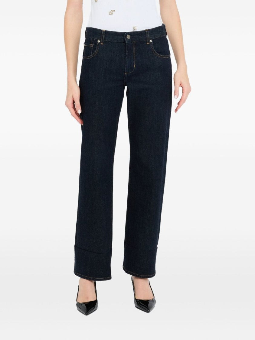 Liu Jo Straight-Leg Blue Jeans With Cuffed Hem