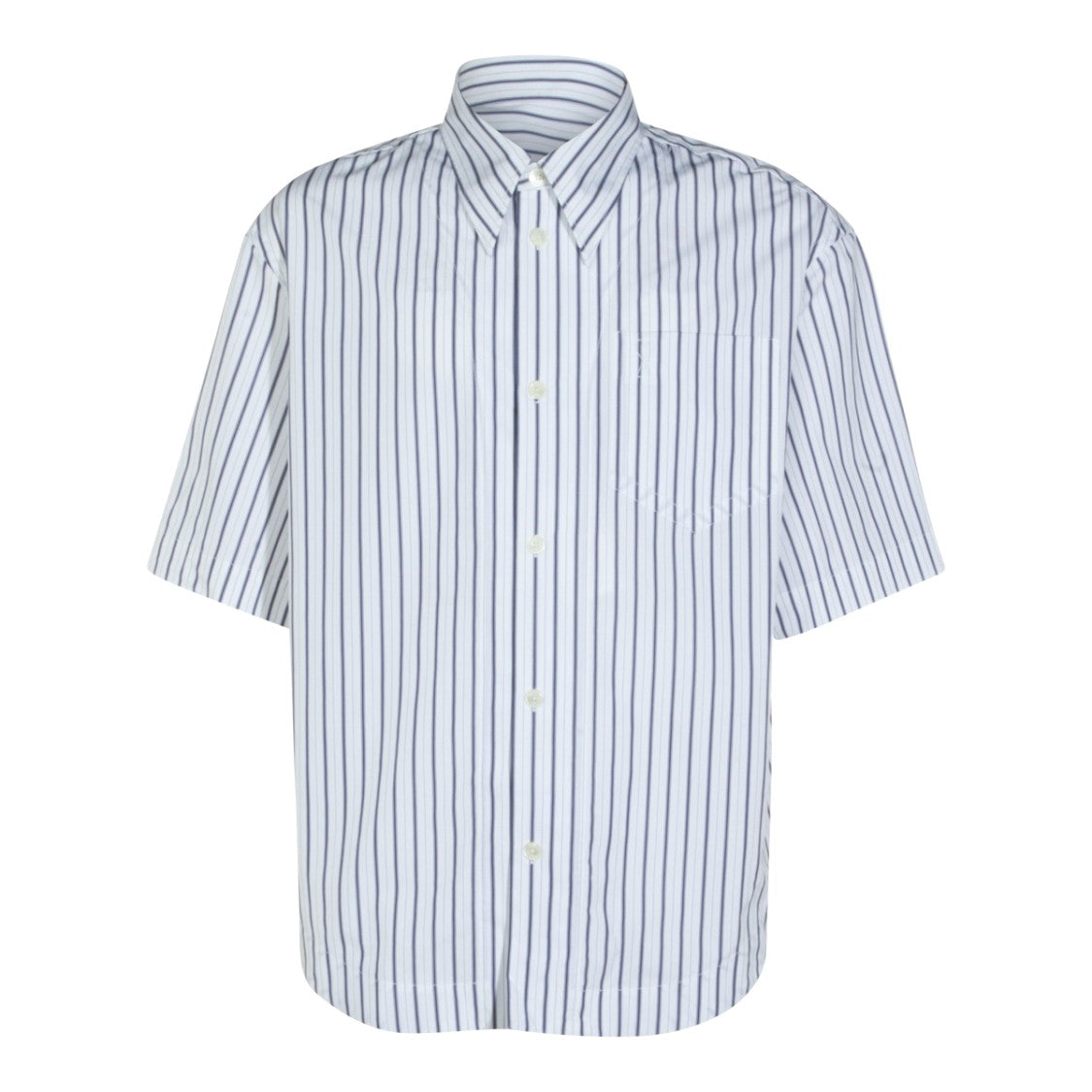 Ami Paris White Cotton Short Sleeves Casual Shirt