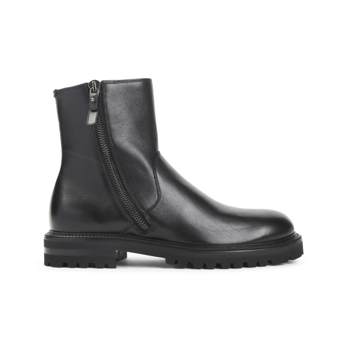 Giorgio Armani Refined Black Ankle Boots With Polished Finish