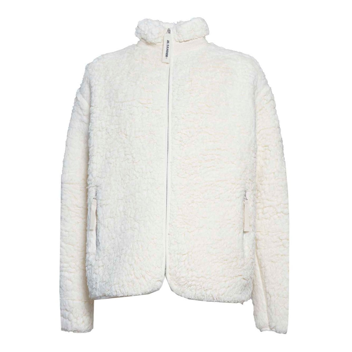 Jil Sander Natural White Cotton Fleece Jacket