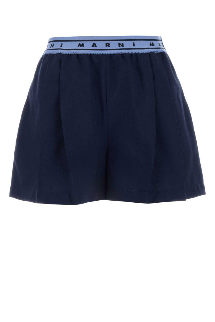 Marni Navy Blue Wool Shorts