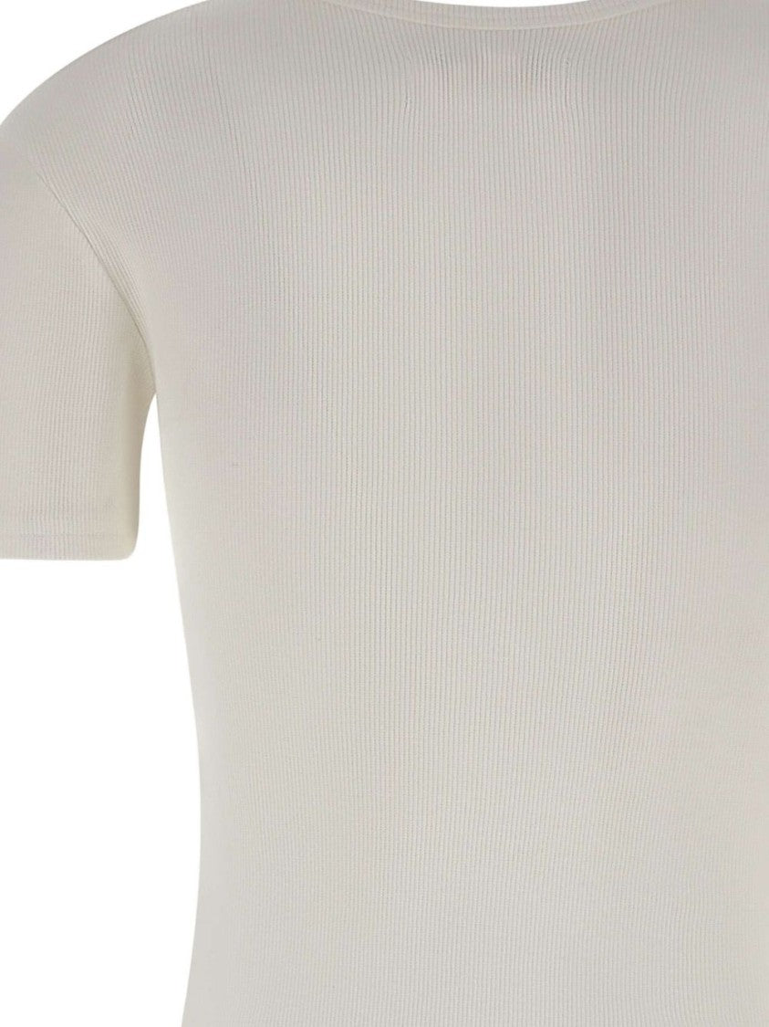 Vivienne Westwood Off-White Ribbed Button Orb Short Top