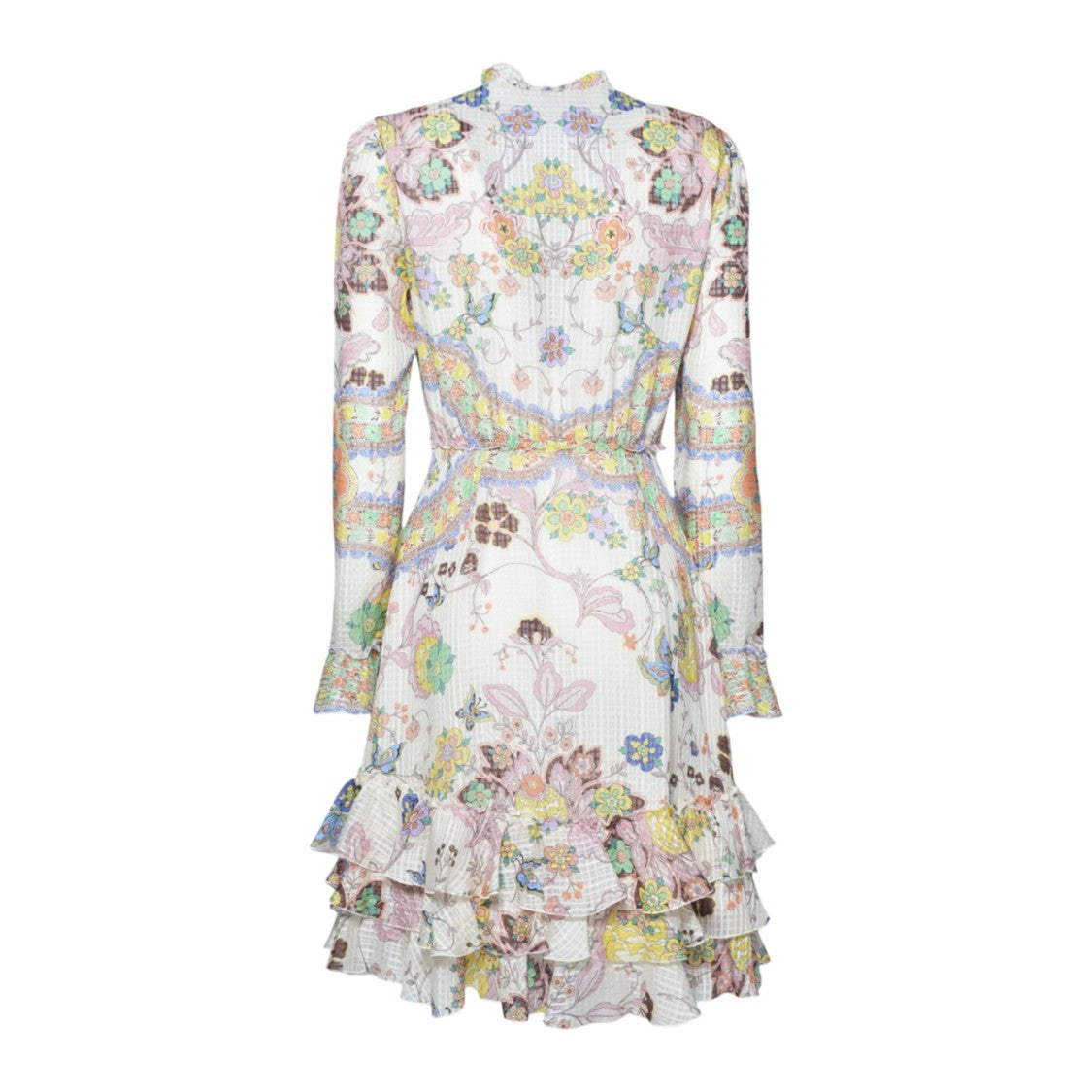 Etro Short Pink Silk Dress Floral Print
