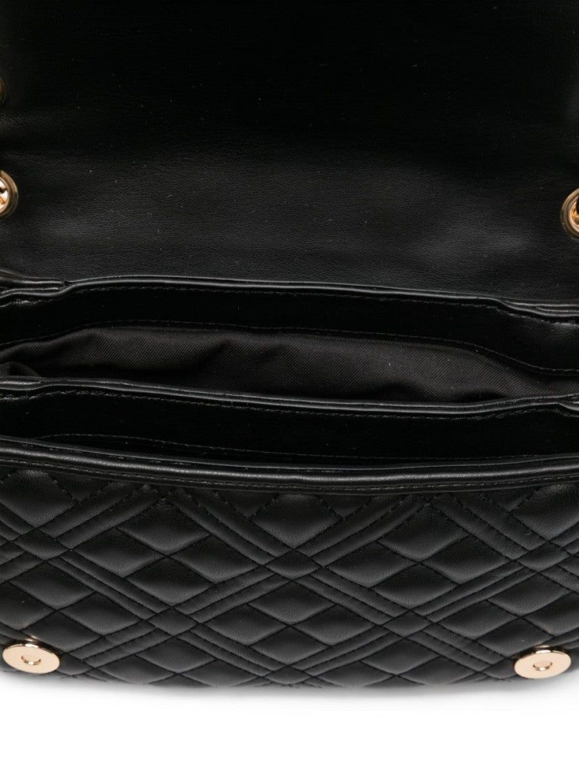Love Moschino Quilted Black Shoulder Bag With Chain Strap