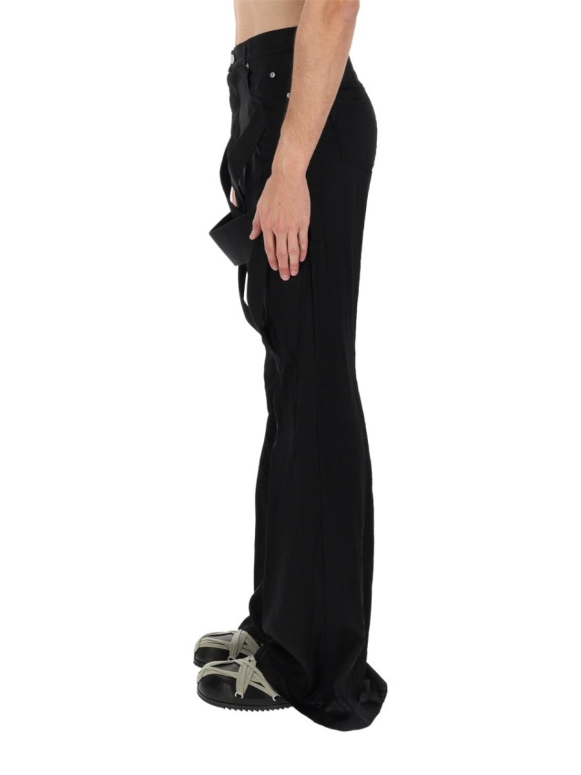 Rick Owens Megastrapped Bolans Cupro Flared Pants