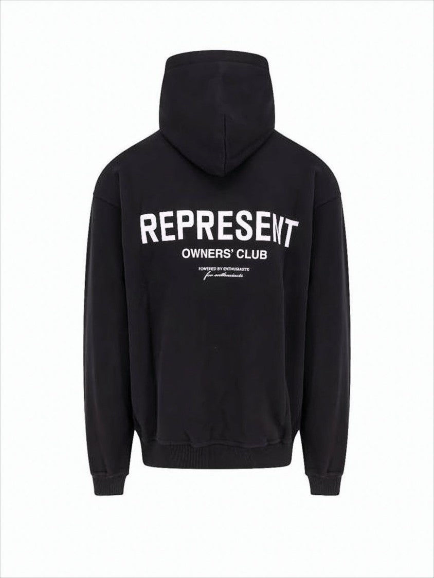 Represent Solid Black Hoodie With Front Kangaroo Pocket