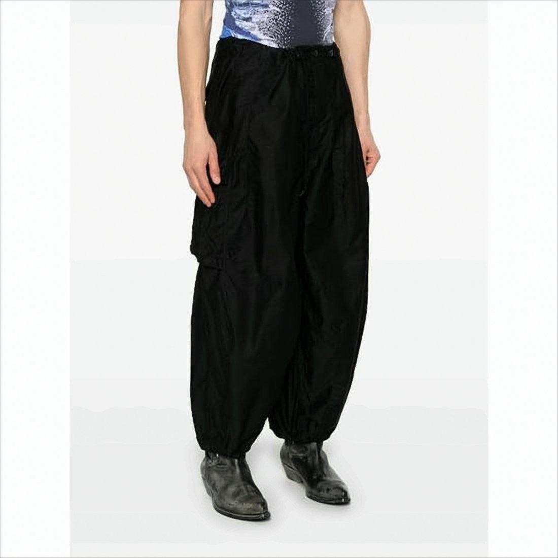 Needles Loose Black Cargo Pants With Adjustable Hem