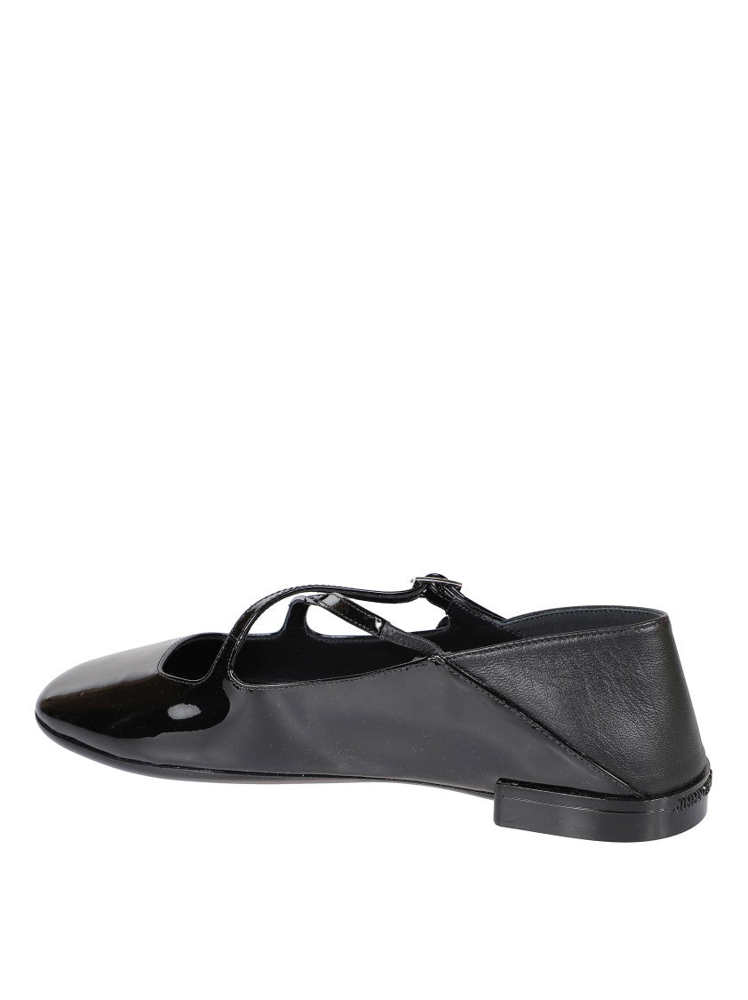Jimmy Choo Glossy Black Flat Shoes