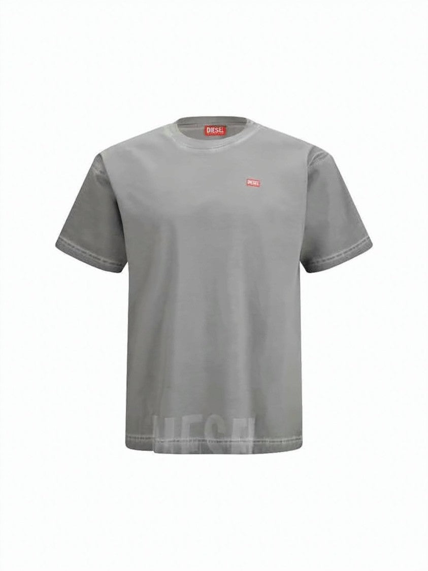 Diesel Relaxed Fit Grey Cotton T-Shirt