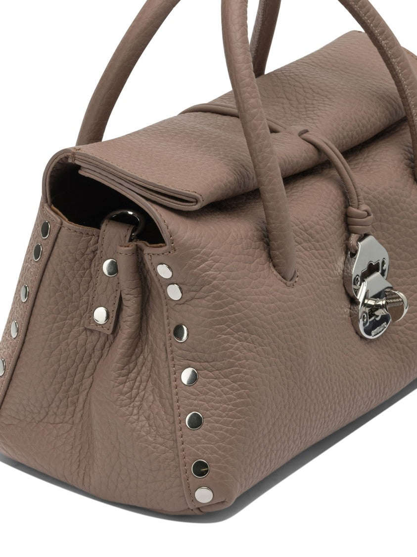 Zanellato Textured Leather Handbag With Silver-Tone Hardware