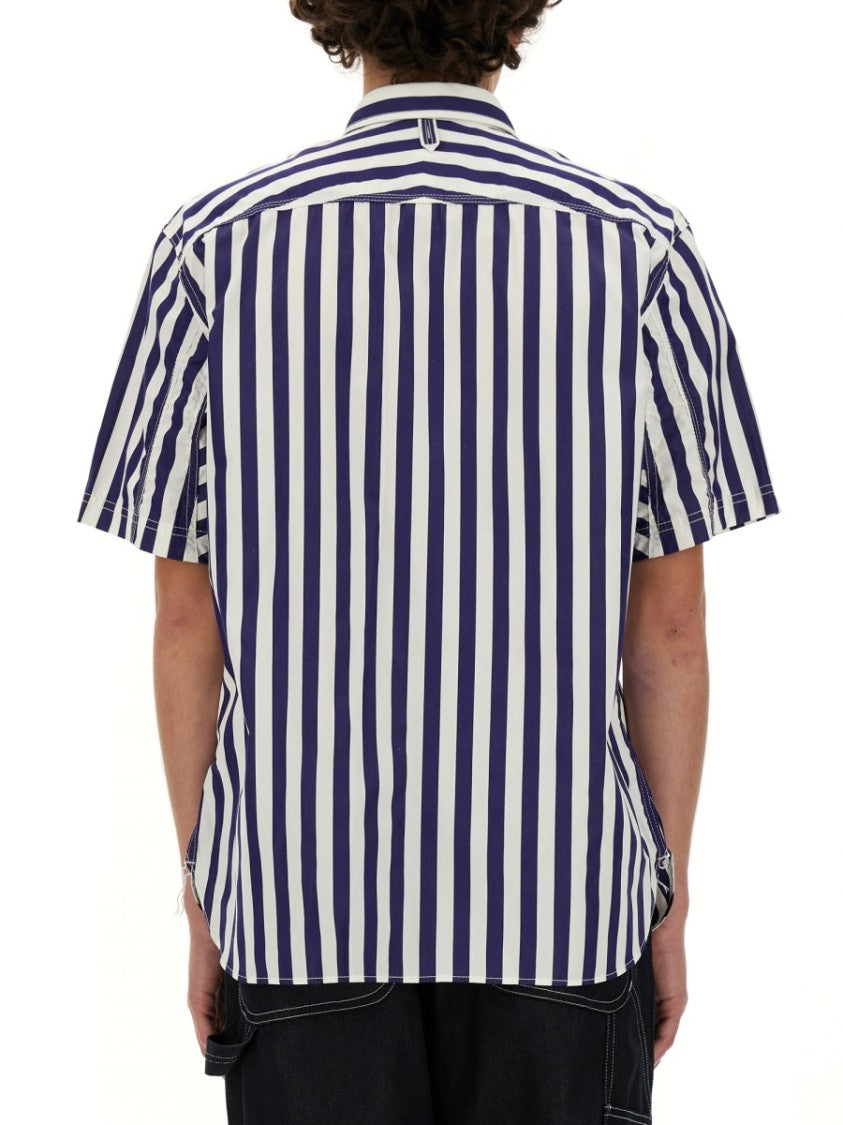 Junya Watanabe Short-Sleeved Vertical Stripe Shirt
