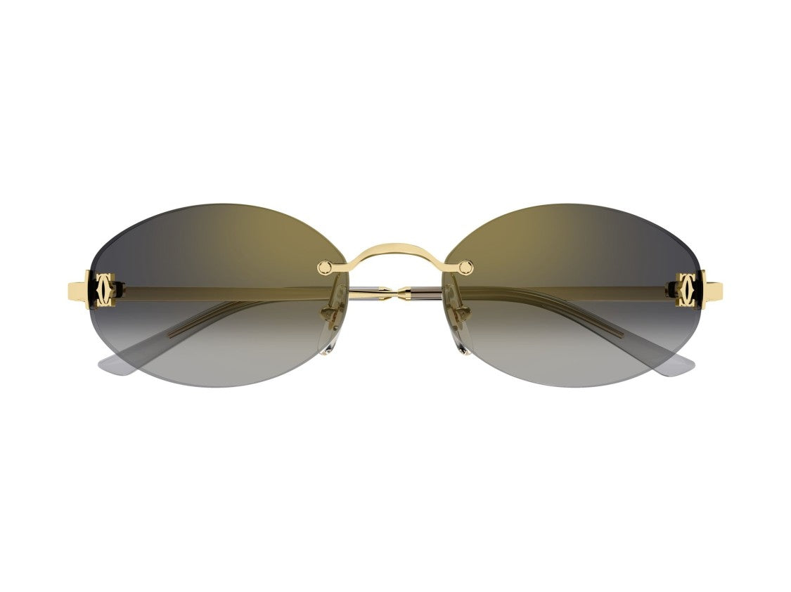 Cartier Ct0592s Rimless Gradient Gold Metal Sunglasses