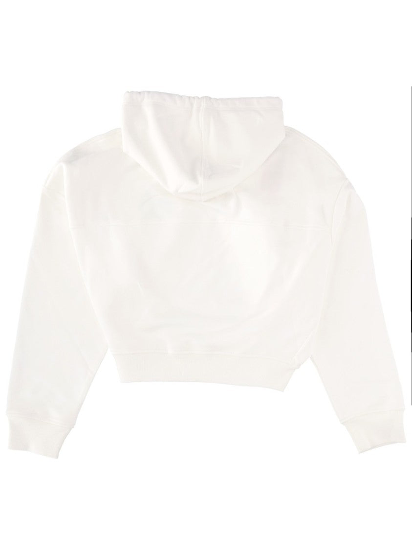 Marni White Cropped Hooded Sweatshirt