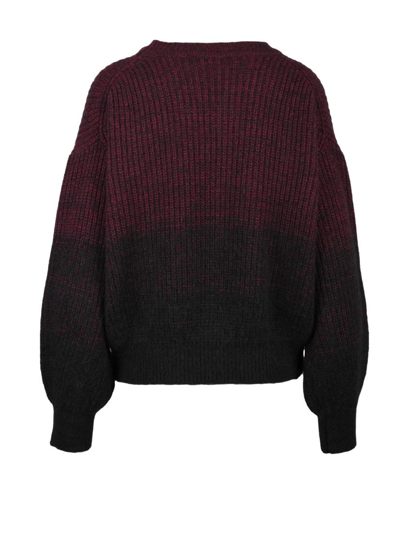 Pomandère Short Oversized Knit With Gradient Design And Ribbed Texture