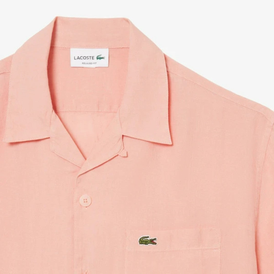 Lacoste Short-Sleeved Button-Up Shirt With Camp Collar