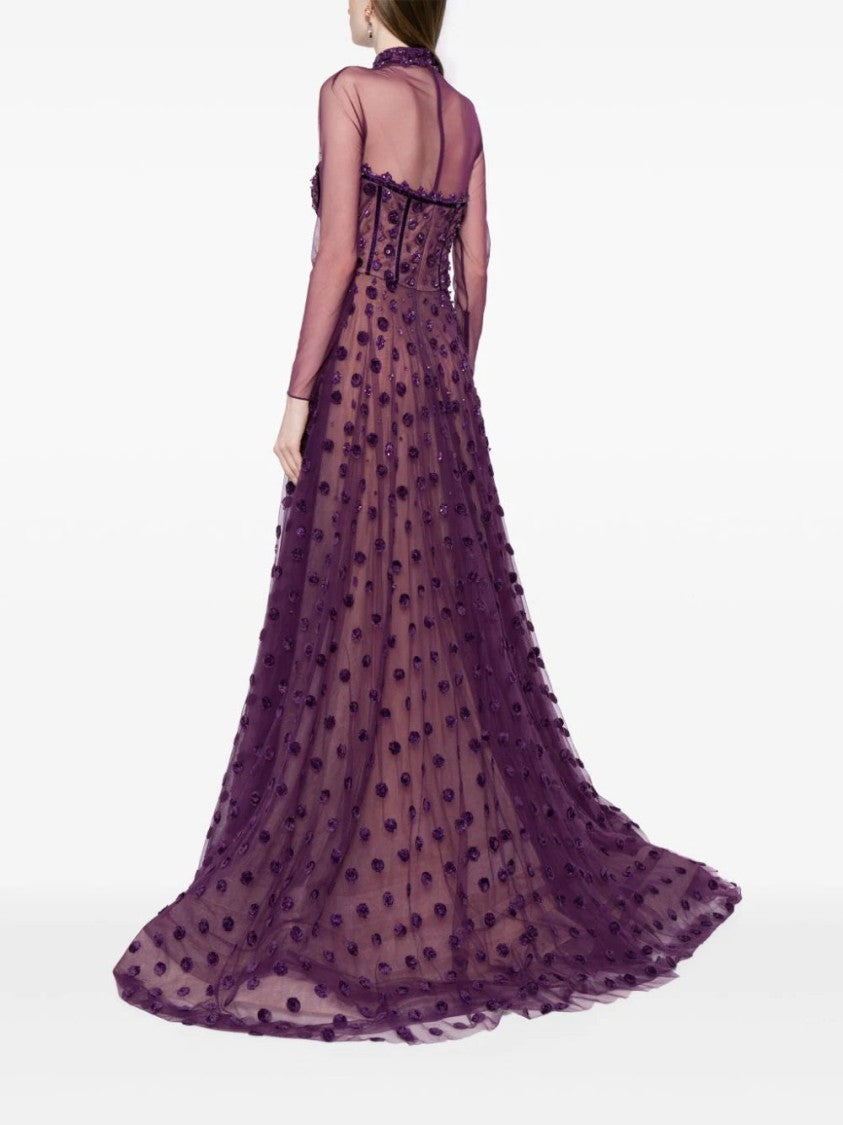 Saiid Kobeisy Beaded Tulle Dress With Polka Dots