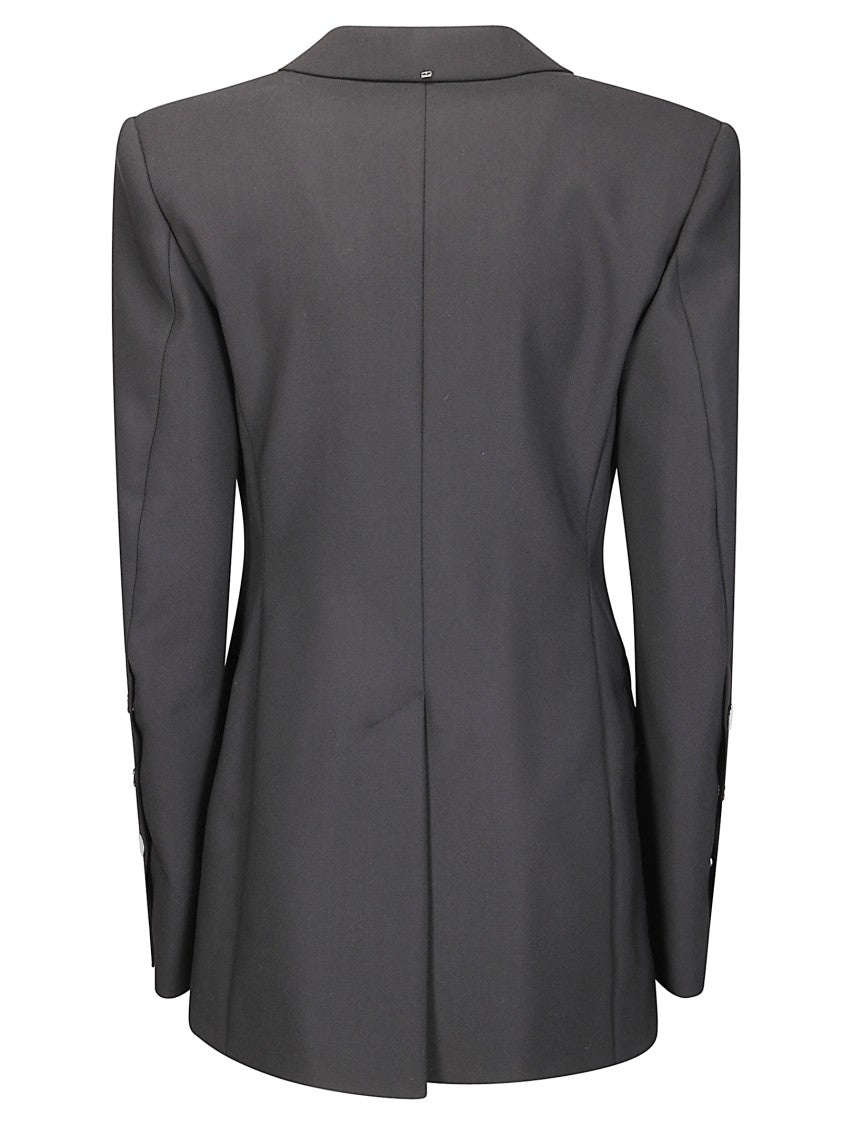 Sportmax Soft Wool Jacket With Front Button Closure And Contrasting Cuff Details