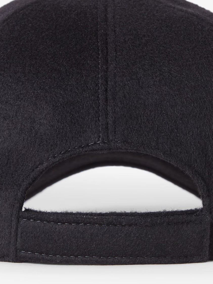 Fendi Baseball Ff Structured Black Embroidered Cap