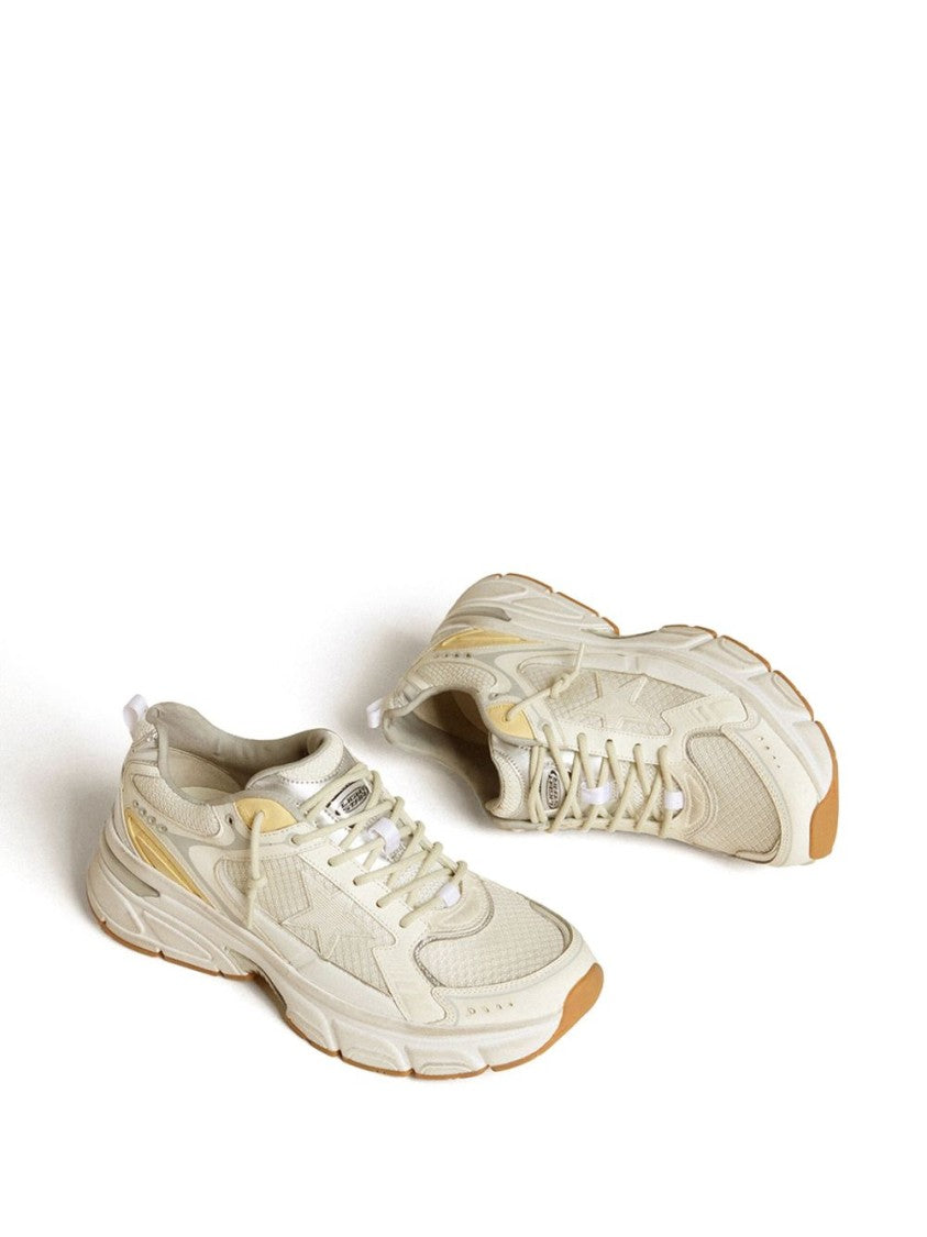 Golden Goose Layered Sneakers With Bianco E Oro Design