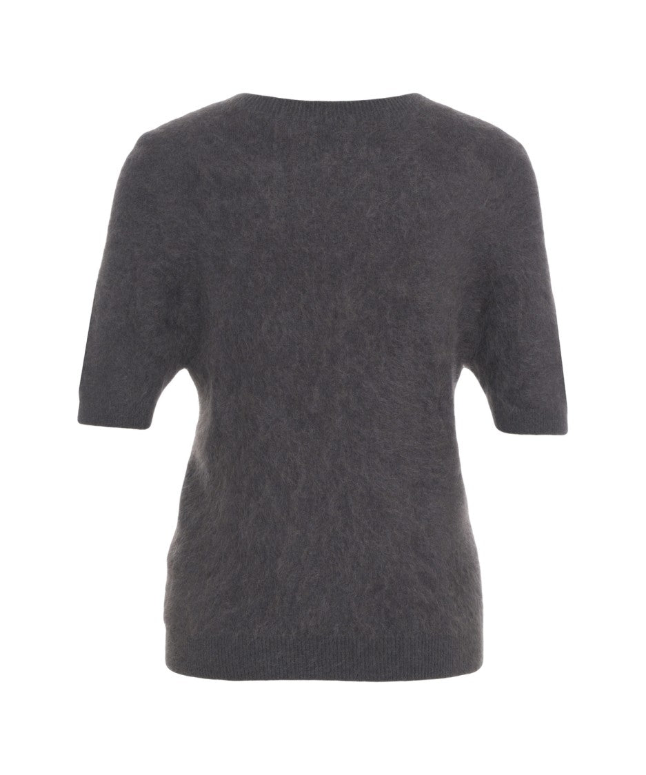 Solotre Fuzzy Texture Yak Wool Knit Sweater