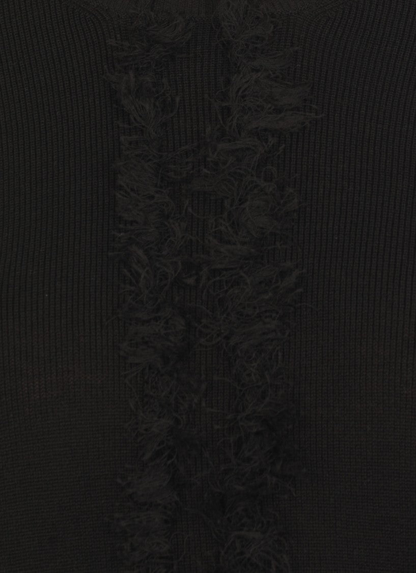 Uma Wang Black Sweater With Fringes