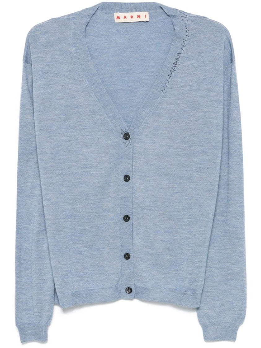 Marni Light Blue Mending Cardigan