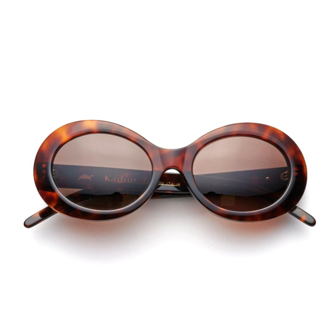 Kador Dolce Vita Oval-Shaped Tortoiseshell Sunglasses With Brown Tinted Lenses