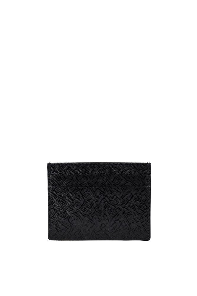 Palm Angels Black Grained Leather Card Holder