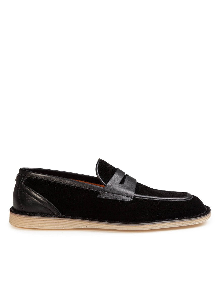 Dolce & Gabbana Black Split Calfskin Slippers