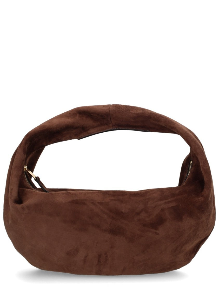 Khaite Brown Crescent Calf Leather Shoulder Bag