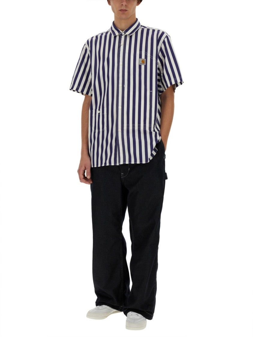 Junya Watanabe Short-Sleeved Vertical Stripe Shirt