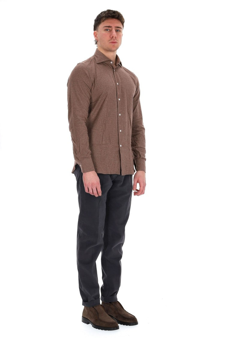 Borriello Houndstooth Flannel Tailored Shirt