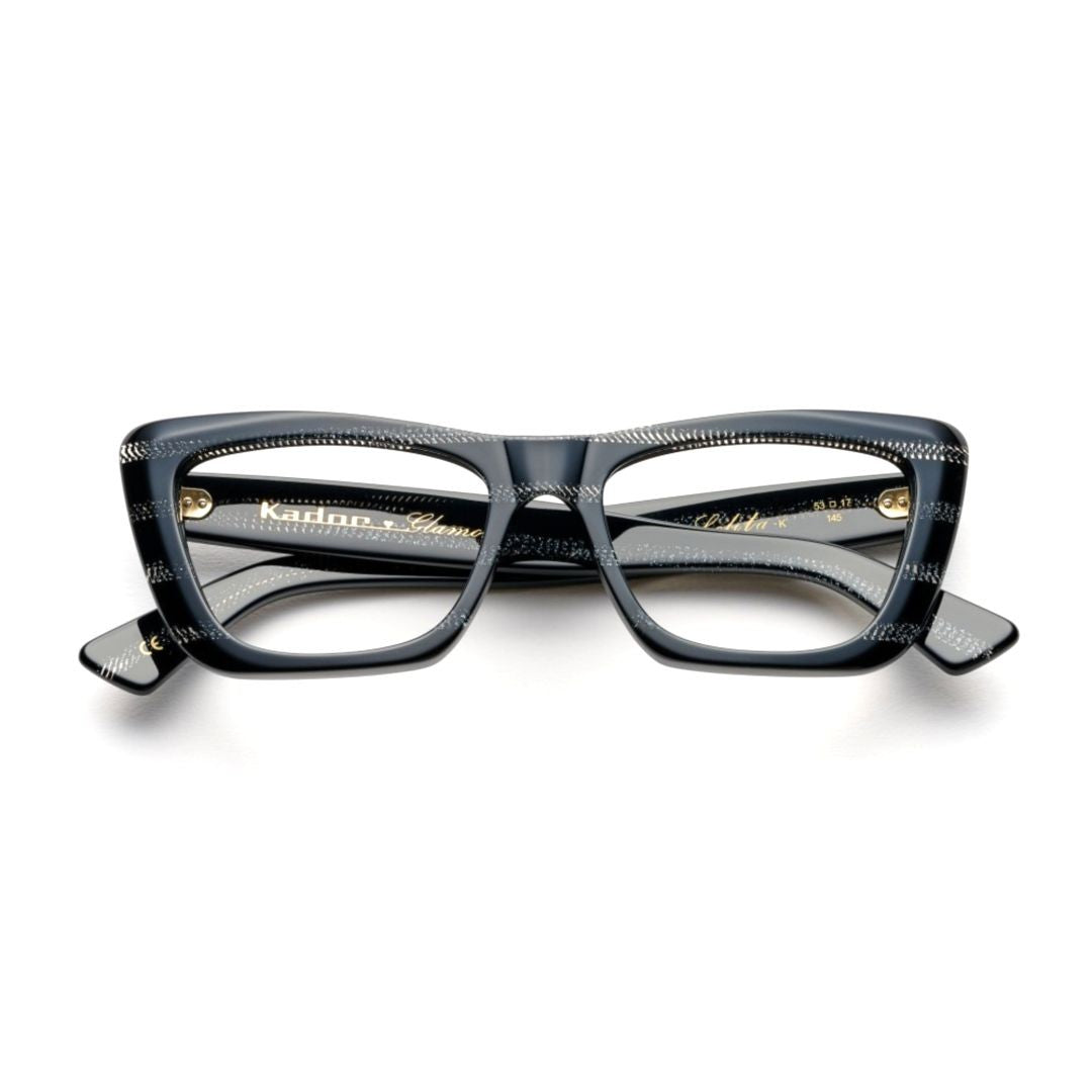 Kador Lolita/K-V Oversized Square Frame Eyeglasses With Glossy Black Finish