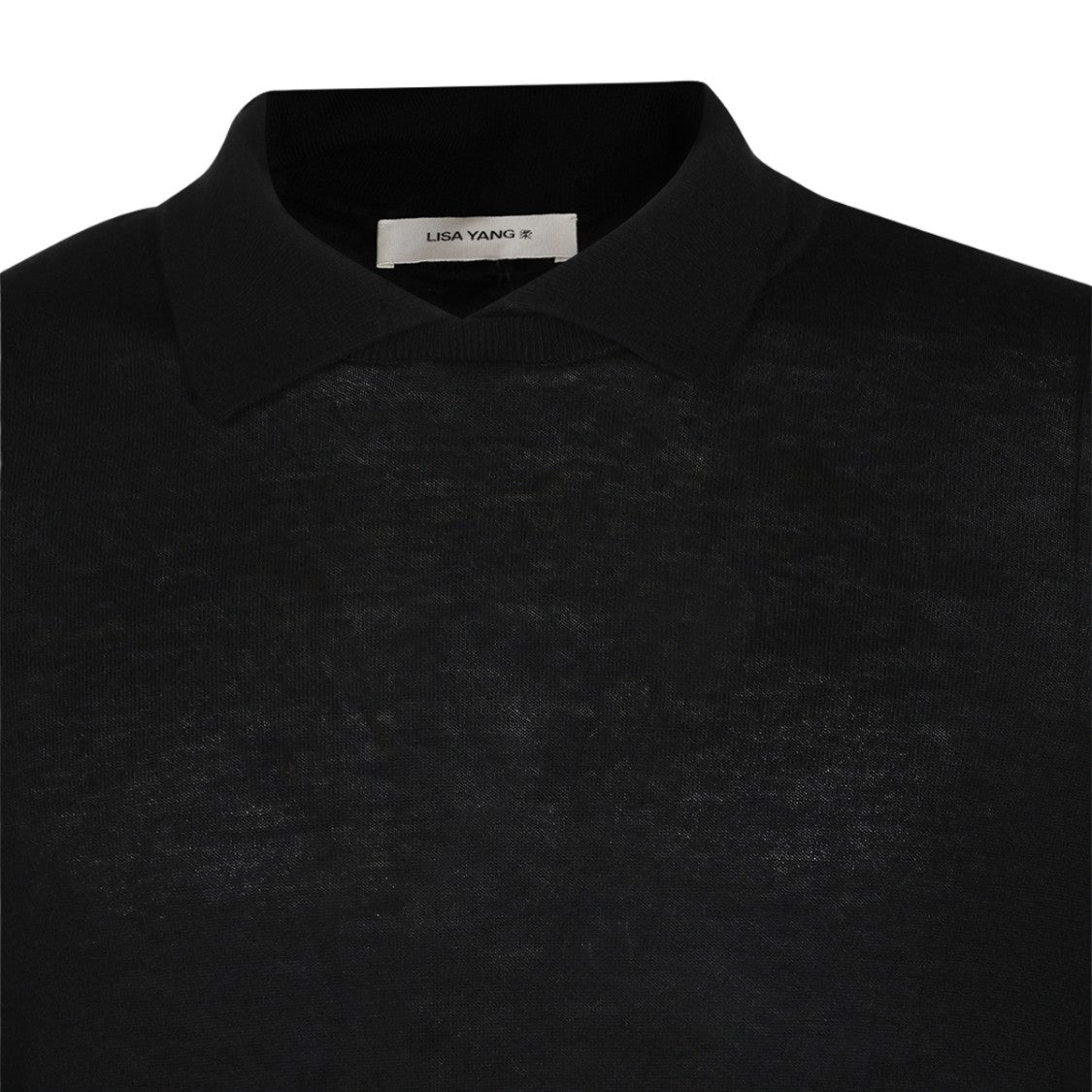 Lisa Yang Fine Knit Collar Detail Long-Sleeve Sweater