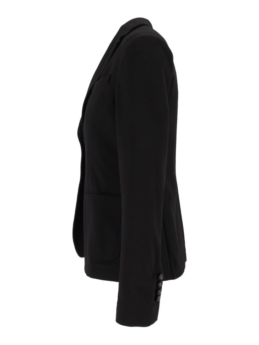 Circolo 1901 Black Slim-Fit Structured Fleece Blazer