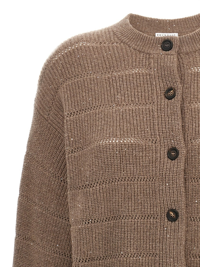 Brunello Cucinelli Rustic Dazzling Net' Cardigan