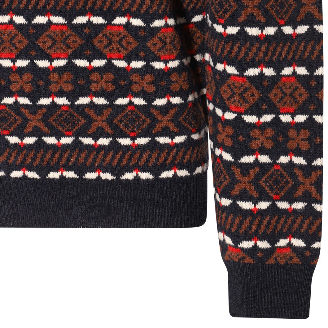 A.P.C. Geometric Pattern Wool Jumper With Ribbed Trims