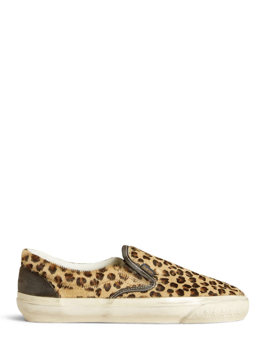 Golden Goose Slip-On Sneakers With Distinctive Leopard Print Design